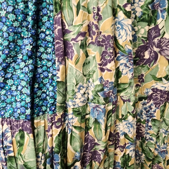 Vintage Floral patchwork Patterned midi Skirt - Picture 4 of 5